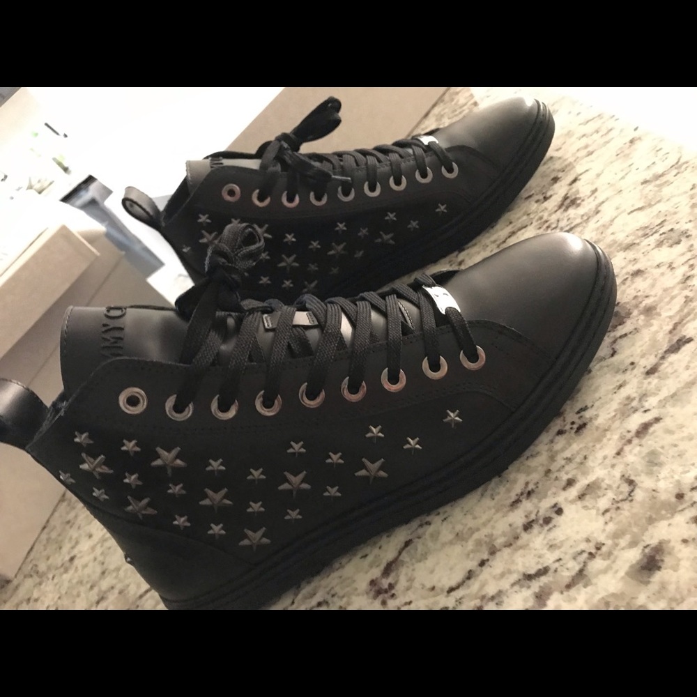 JIMMY CHOO COLT STARS NAPPA LEATHER HIGH TOP